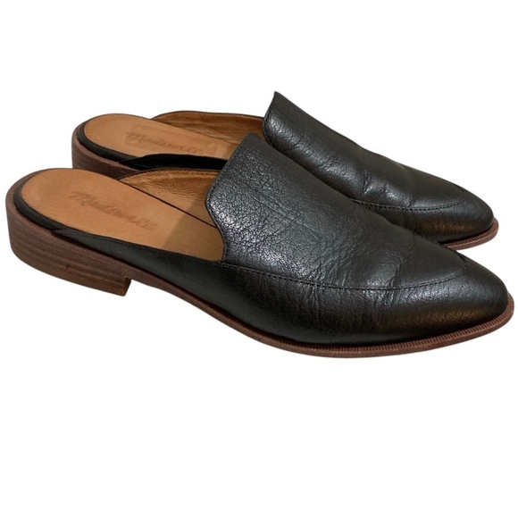 MADEWELL The Frances Leather Slip On Flat Loafer Mules - Picture 2 of 11